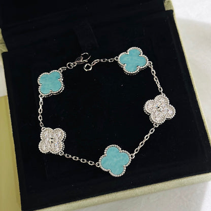 Vintage Alhambra Five Motifs Agate Bracelet