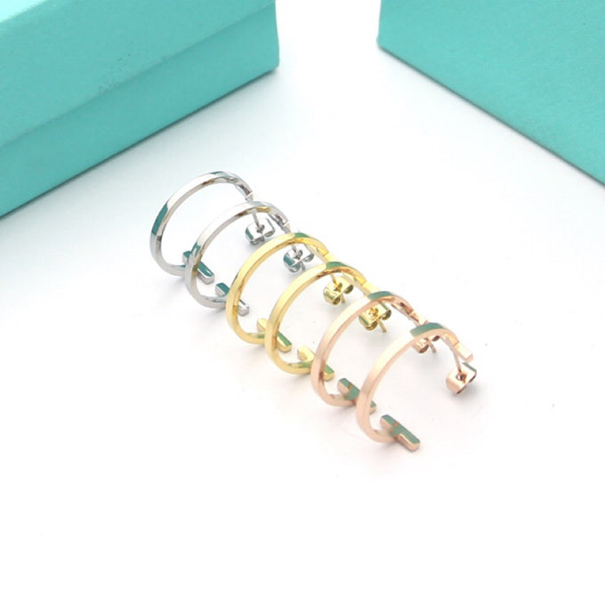 T Hoop Earrings