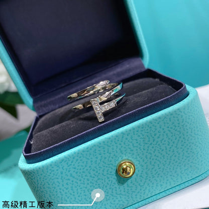 T Diamond Square Ring