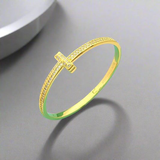 T1 Wide Diamond Bangle Bracelet