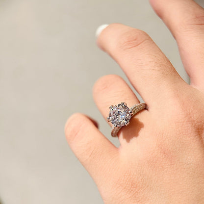 T Pavé Setting Engagement Ring