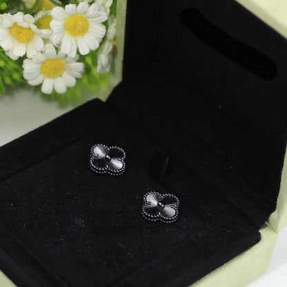 Vintage Alhambra Black Earrings