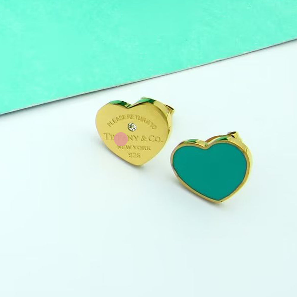 Return to Blue Heart Earrings