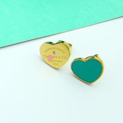 Return to Blue Heart Earrings