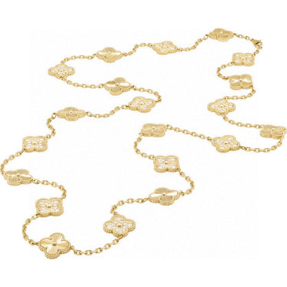 Vintage Alhambra 20 Motifs Long Necklace