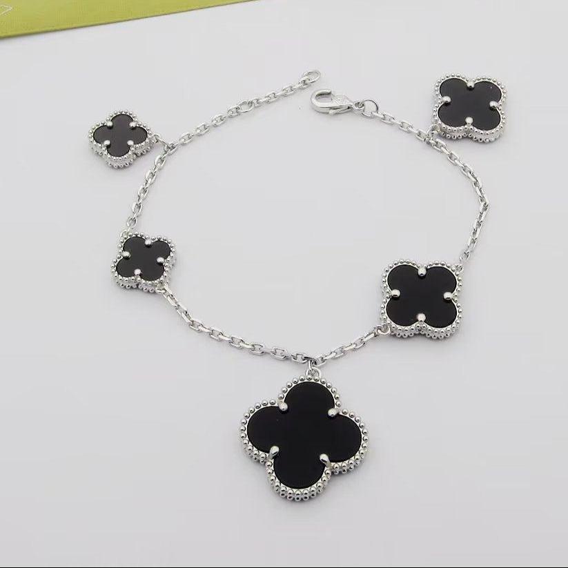 Magic Alhambra Five Black Motifs Bracelet