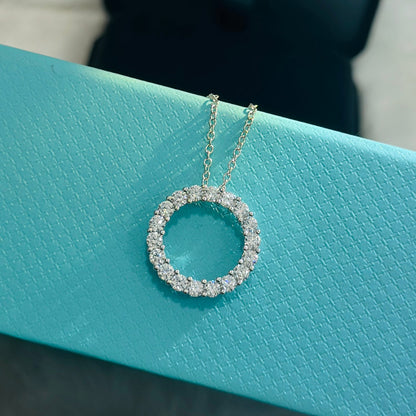 T Circle Diamonds Necklace