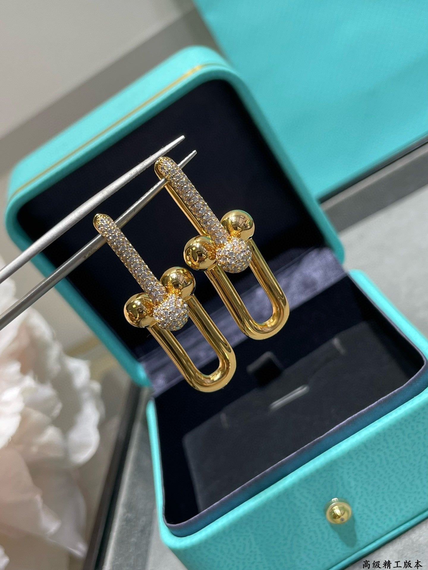 T HardWear Large Link Diamonds Earrings