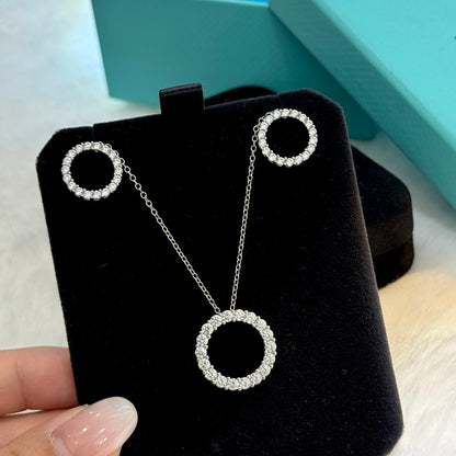 T Circle Diamonds Earrings