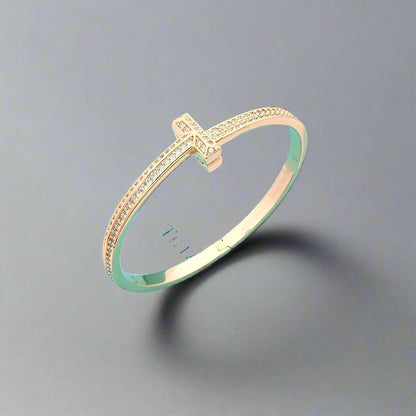 T1 Wide Diamond Bangle Bracelet