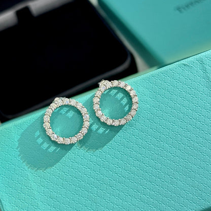 T Circle Diamonds Earrings