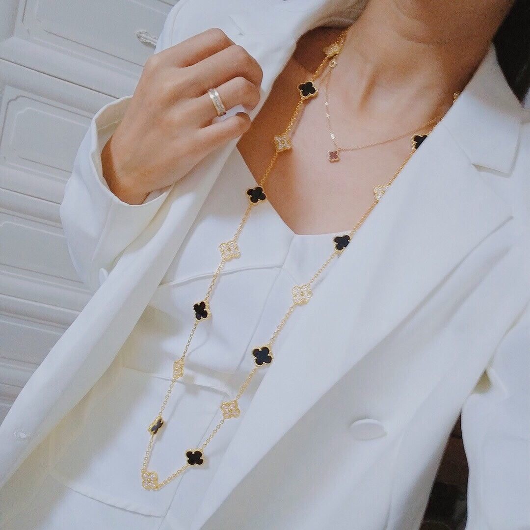 Vintage Alhambra 20 Motifs Long Necklace