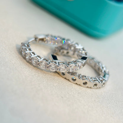T Hoop Diamonds Earrings