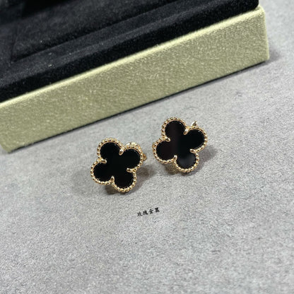 Vintage Alhambra Black Earrings