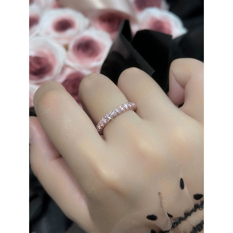 T Pink Crystal Ring