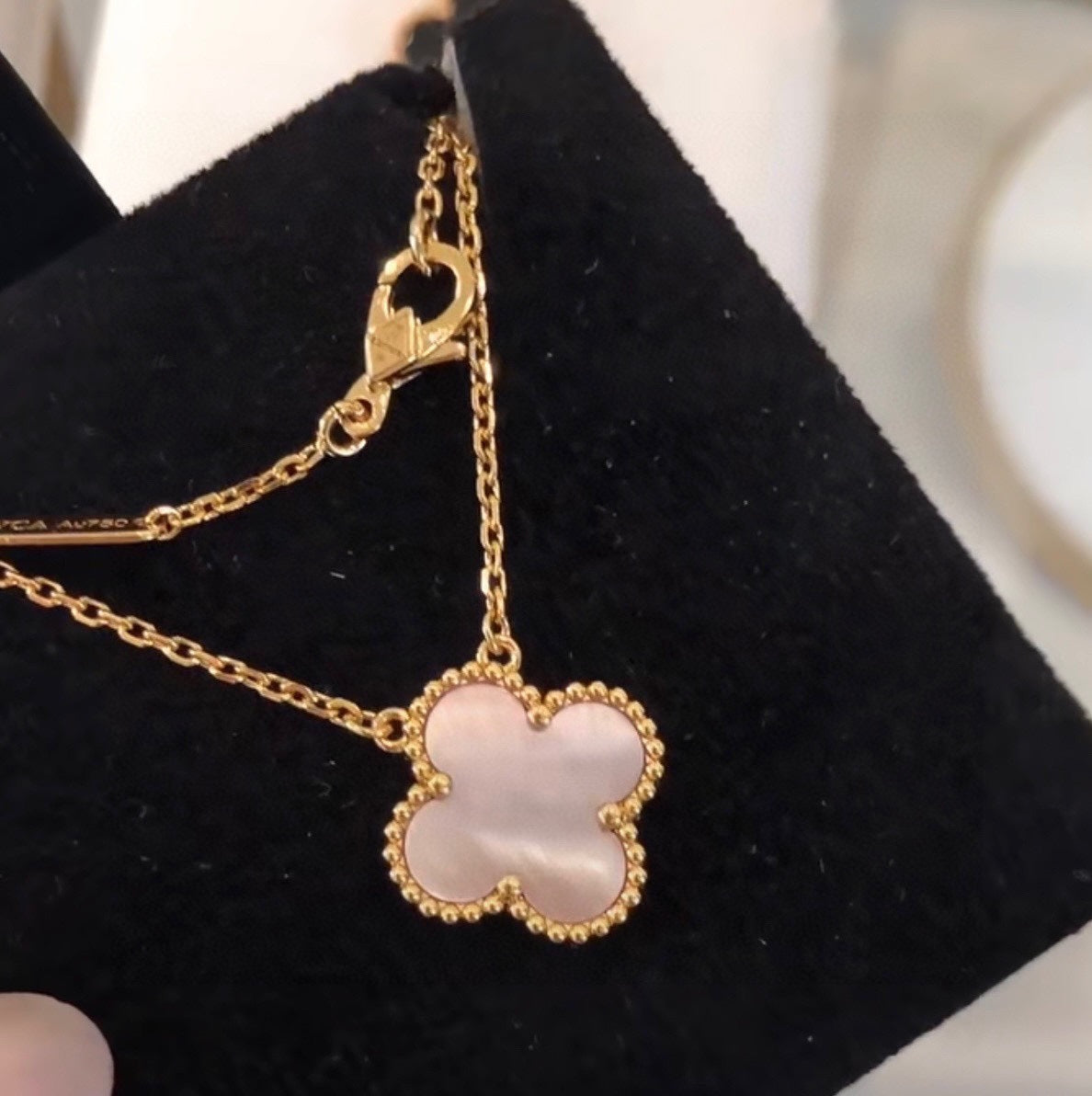 Vintage Alhambra Pink Necklace