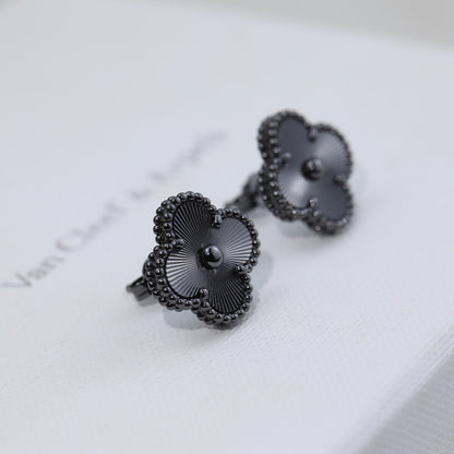 Vintage Alhambra Black Earrings