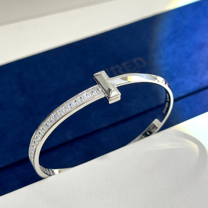 T1 Wide Diamond Hinged Bracelet