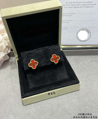Vintage Alhambra Carnelian Earrings