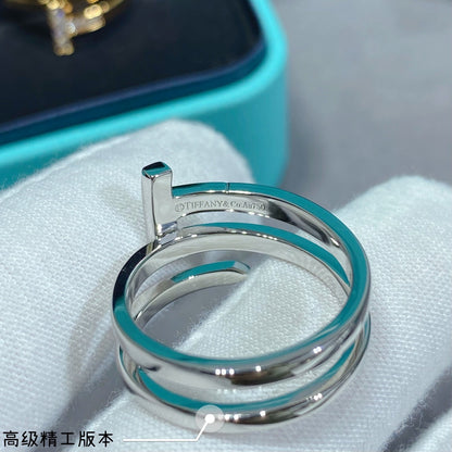 T Diamond Square Ring