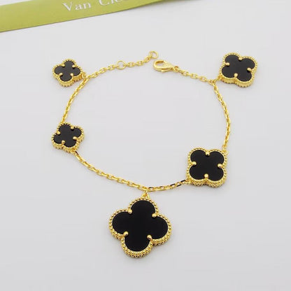 Magic Alhambra Five Black Motifs Bracelet