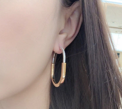 T Lock Diamond Earrings