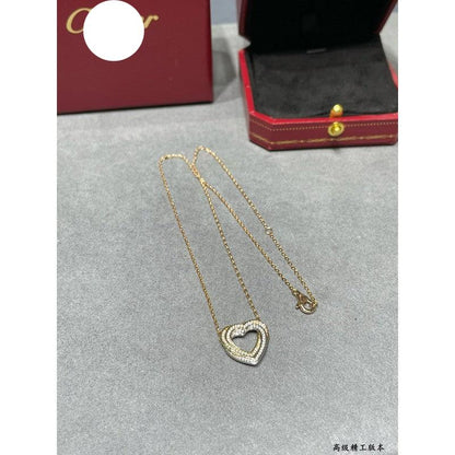 Trinity Heart Full Diamond Necklace