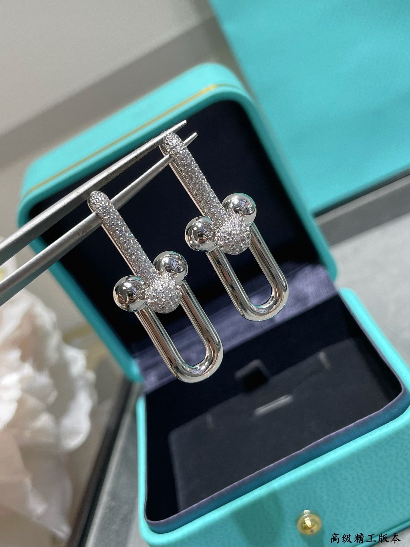 T HardWear Large Link Diamonds Earrings