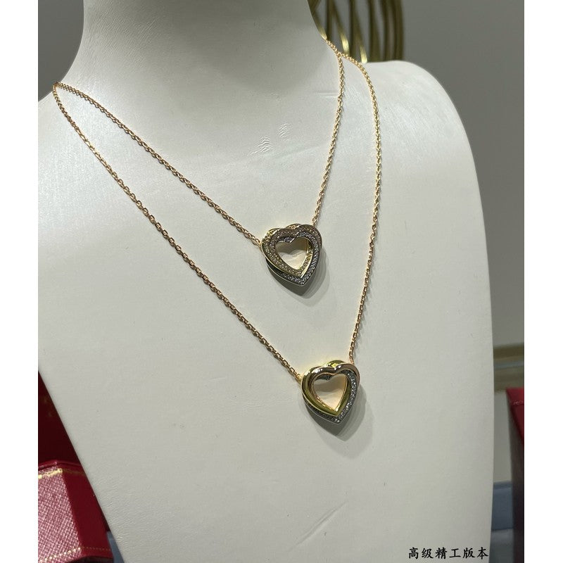 Trinity Heart Full Diamond Necklace