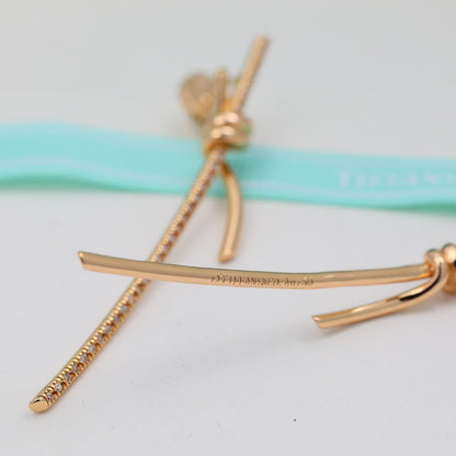 T Knot Drop Diamonds Earrings