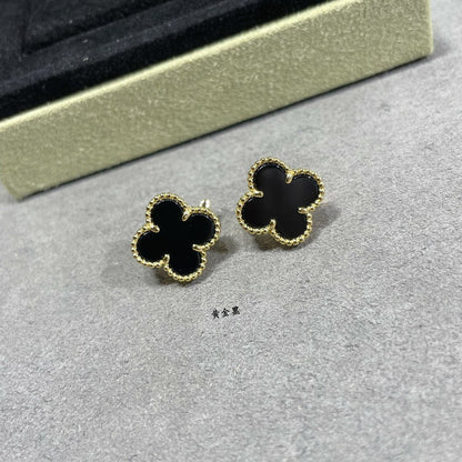 Vintage Alhambra Black Earrings