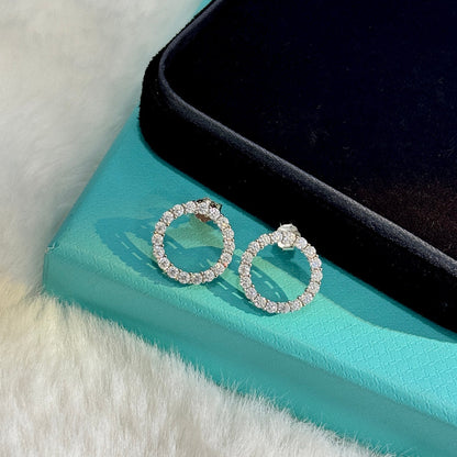 T Circle Diamonds Earrings