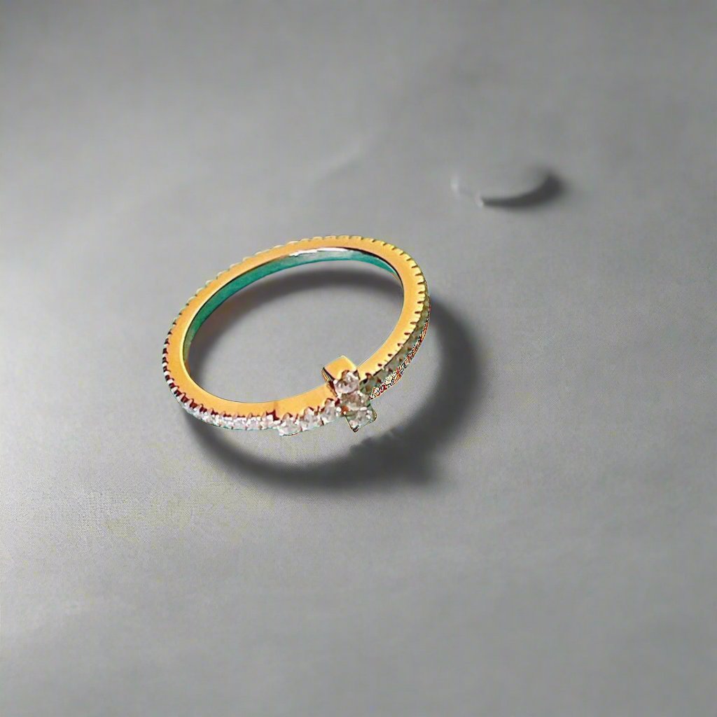T Diamond Wire Ring