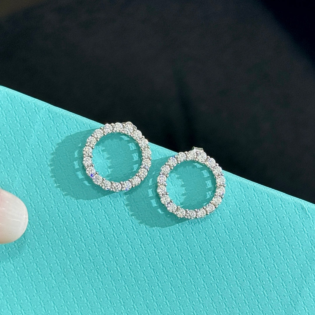 T Circle Diamonds Earrings
