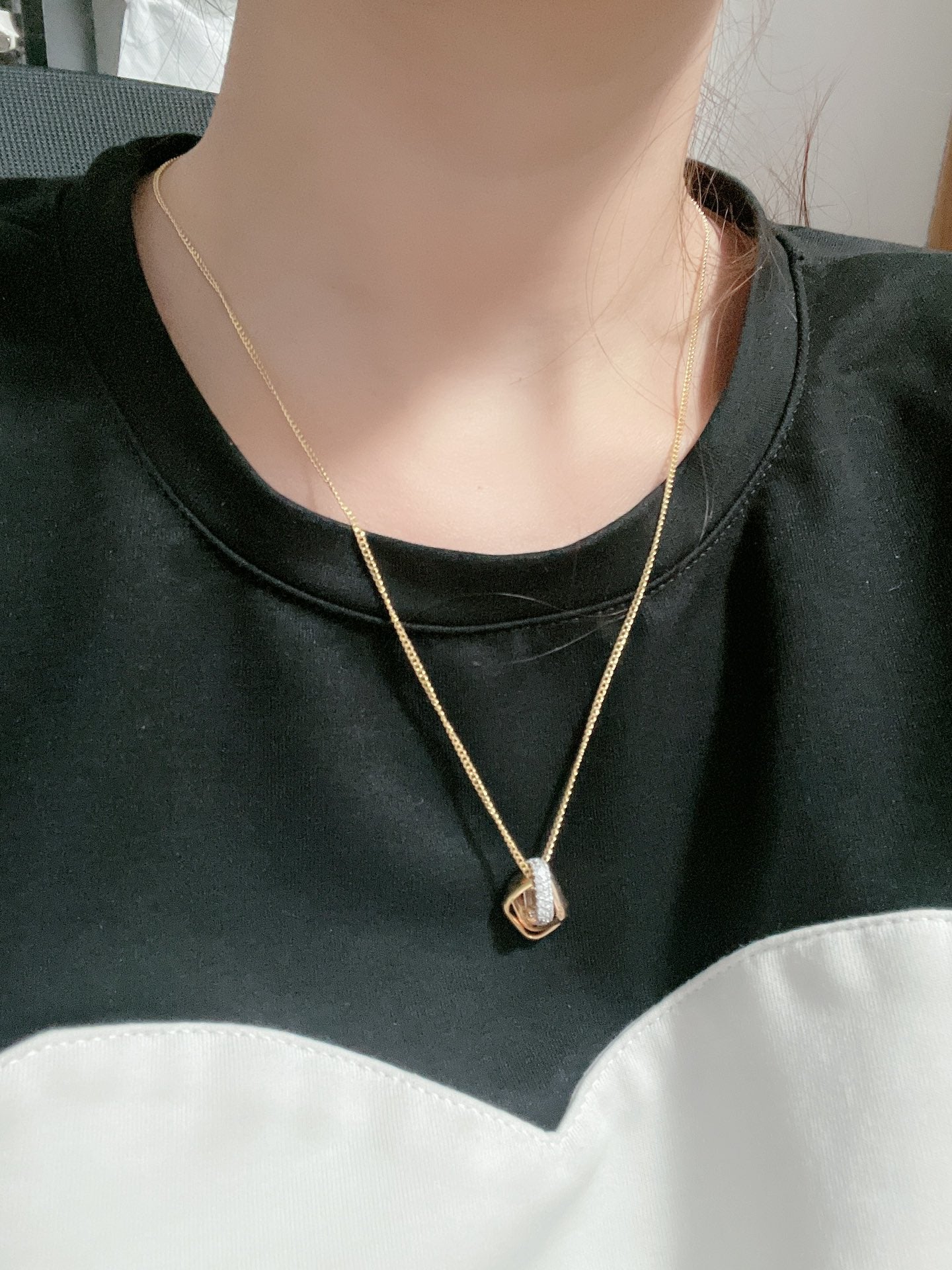 Trinity Cushion Diamond Necklace