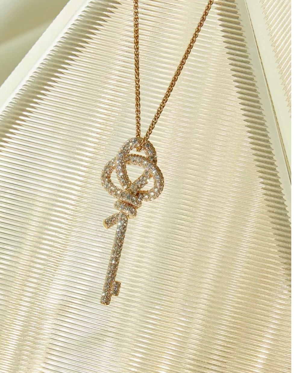 T Keys Woven Diamonds Large Necklace