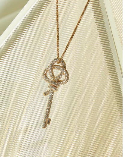 T Keys Woven Diamonds Large Necklace