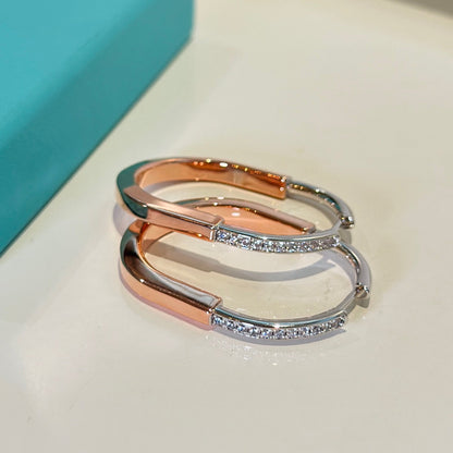 T Lock Diamond Earrings