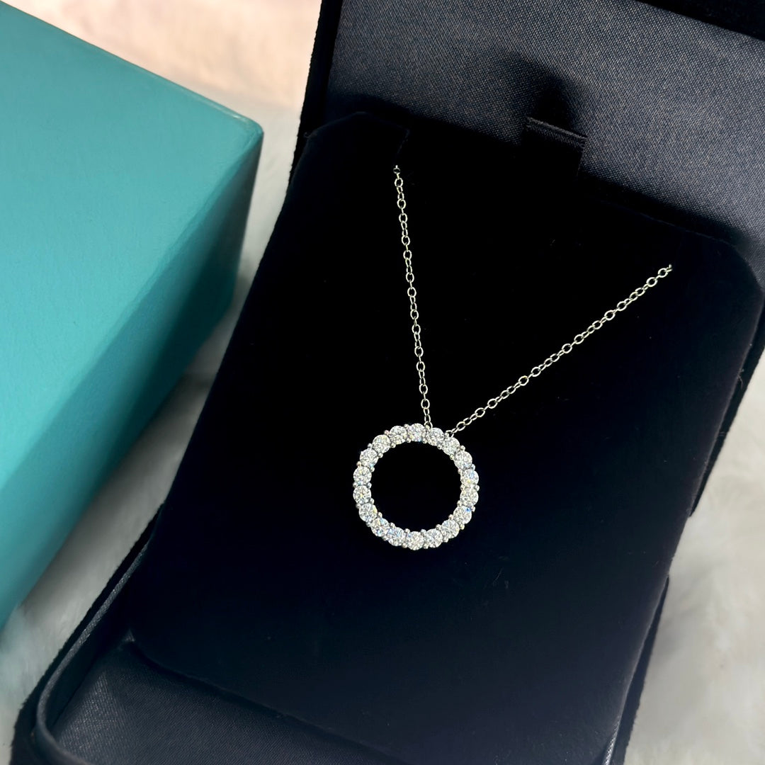 T Circle Diamonds Necklace