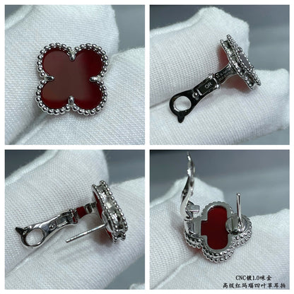 Vintage Alhambra Carnelian Earrings