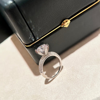 T Pavé Setting Engagement Ring