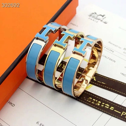 H BRACELET BLUE RAINBOW CERAMIC