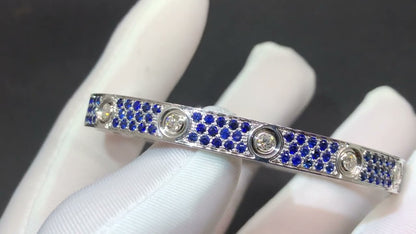 LOVE BRACELET DIAMOND PAVED IN COLORFUL SAPPHIRE