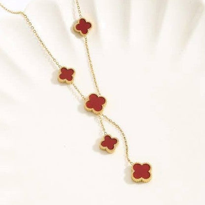 Magic Alhambra Six Pearls Motifs Clover Necklace