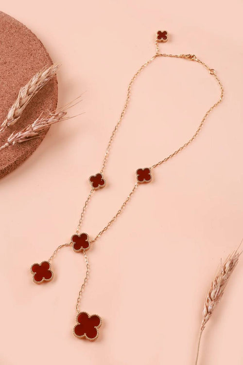 Magic Alhambra Six Pearls Motifs Clover Necklace