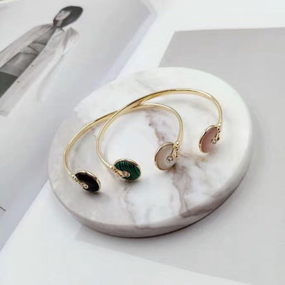 Malachite Pearl & Diamond Open Bracelet