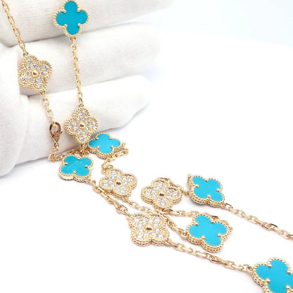 Vintage Alhambra 20 Motifs Long Necklace