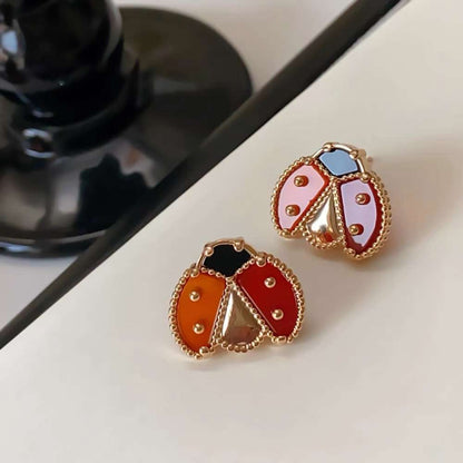 Lucky Spring Open Wings Ladybug Earrings