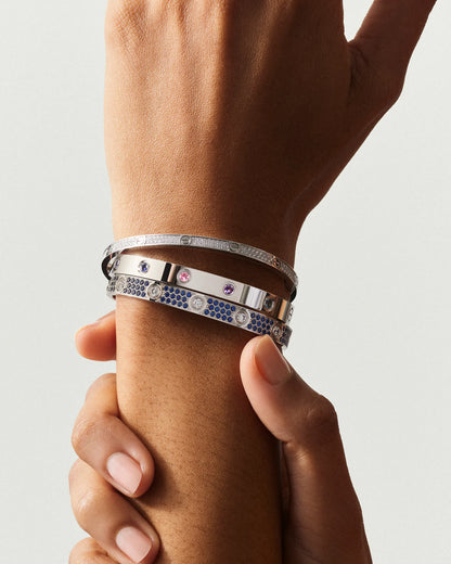 LOVE BRACELET DIAMOND PAVED IN COLORFUL SAPPHIRE